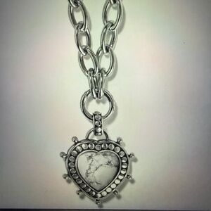 🩷🆕🩷Brighton Pebble Dot Hati Howlite Heart Necklace NWT $148